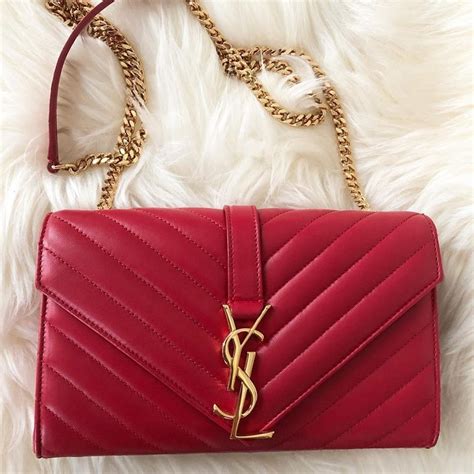red ysl monogramme bag